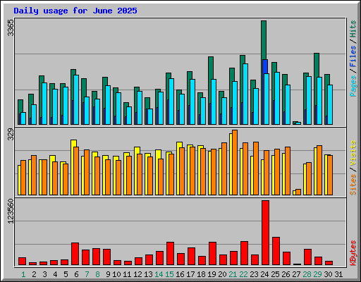 Daily usage for June 2025