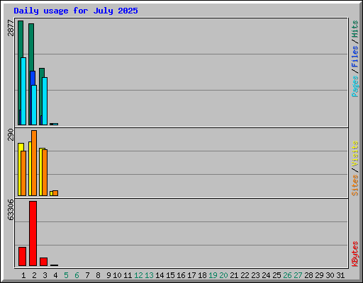 Daily usage for July 2025