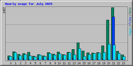 Hourly usage for July 2025