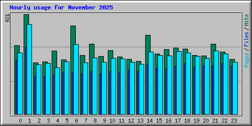 Hourly usage for November 2025